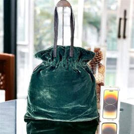 5398-Túi đeo vai/xách tay-IKOT green velvet tote bag
