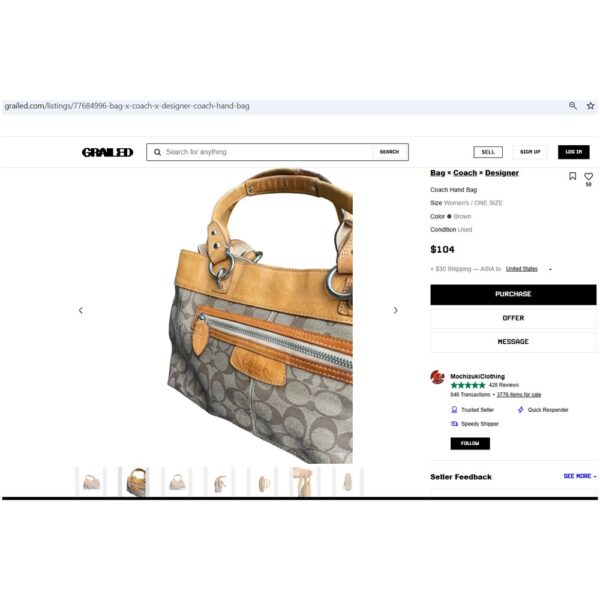 5378-Túi xách tay/đeo vai-COACH PVC signature tote/shoulder bag-Đã sử dụng20