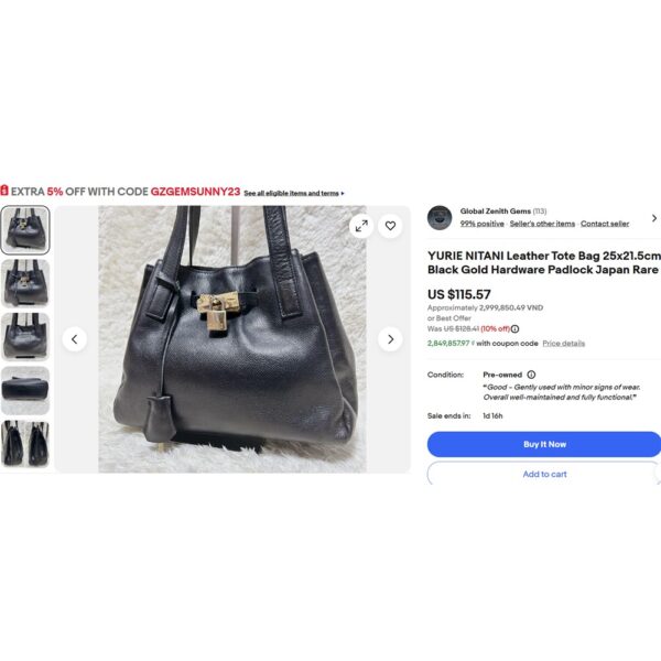 5345-Túi đeo vai-YURIE NITANI leather shoulder/bucket bag-Khá mới17
