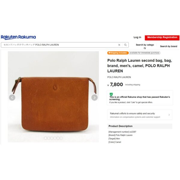 5363-Túi cầm tay nam/nữ-POLO RALPH LAUREN leather vintage clutch-Đã sử dụng/Khá sạch19
