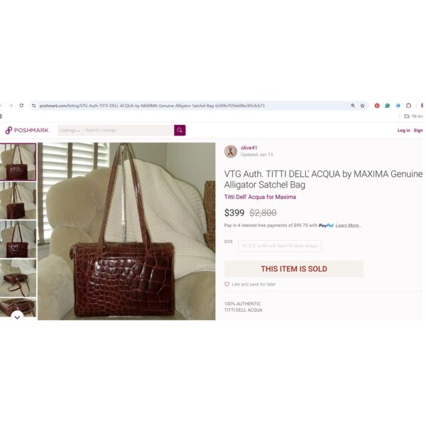 5324-Túi đeo vai-OLPAN Italy alligator leather shoulder bag-Đã sử dụng/Khá sạch17
