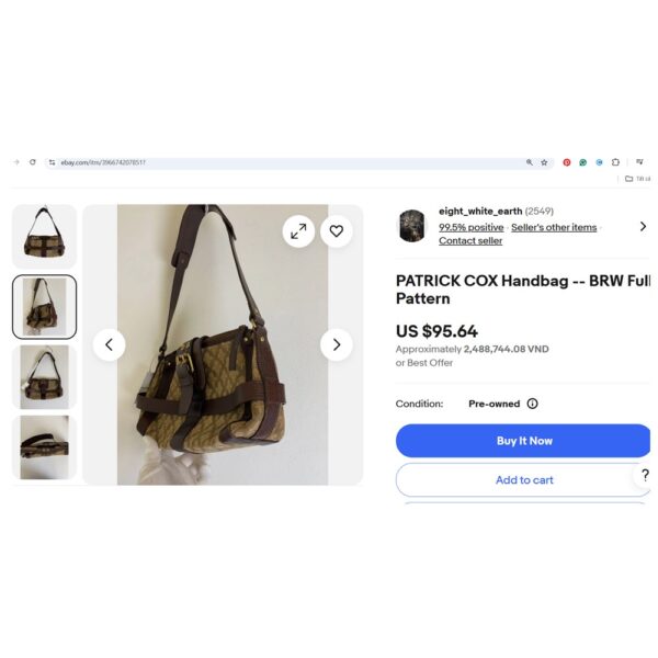 5371-Túi đeo vai/xách tay-PATRICK COX signature leather shoulder bag-Gần như mới18