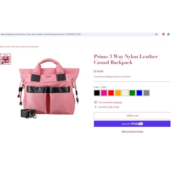 5298-Túi đeo/xách tay/balo-BARCOS Japan cloth 3 ways bag-Gần như mới18