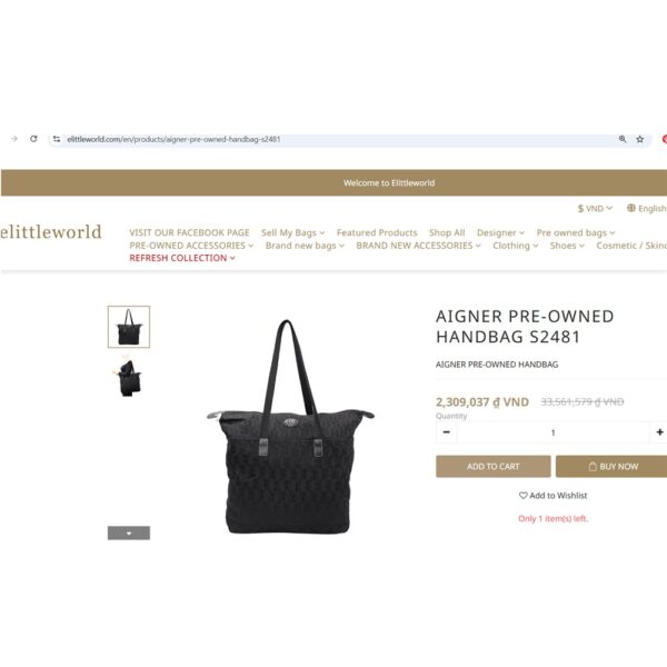 5399-Túi xách tay-AIGNER Germany leather & cloth tote bag-Đã sử dụng/Khá sạch14