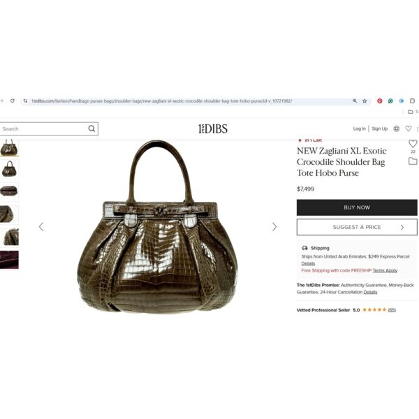 5287-Túi xách tay-ZAGLIANI Italy crocodile leather handbag-Như mới/Chưa sử dụng21