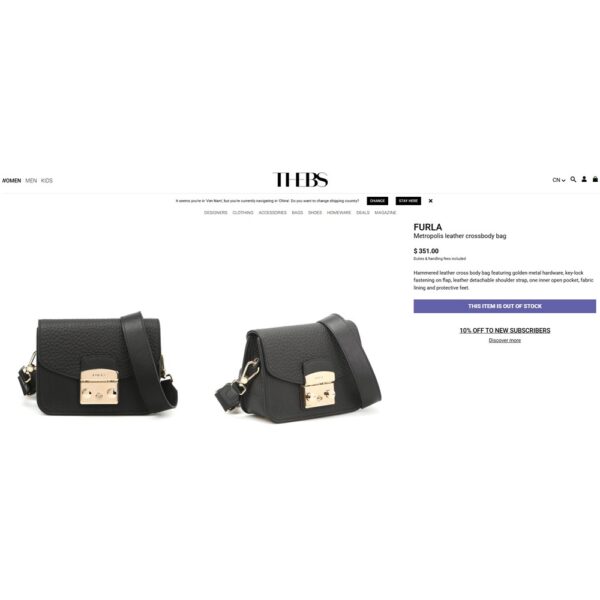 5380-Túi đeo chéo/đeo vai-FURLA Metropolis medium crossbody/shoulder bag-Gần như mới24
