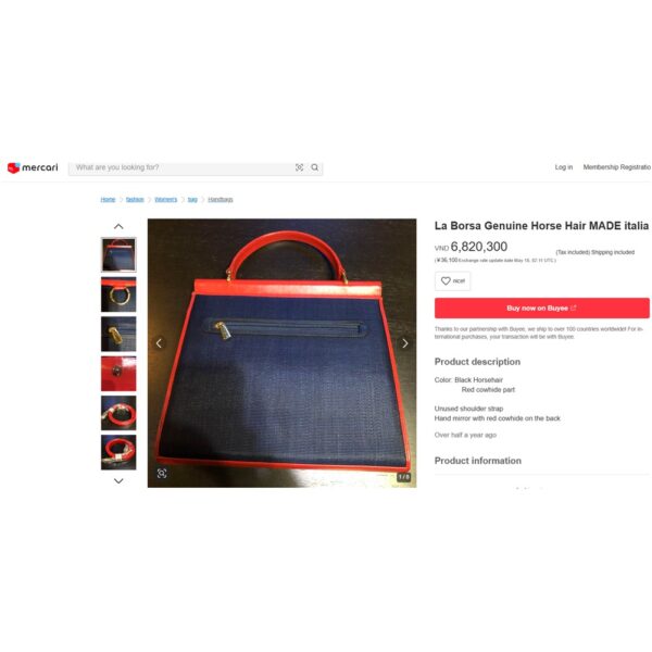 5347-Túi xách tay/đeo chéo-LA BORSA Horse Hair vintage handbag-Khá mới22