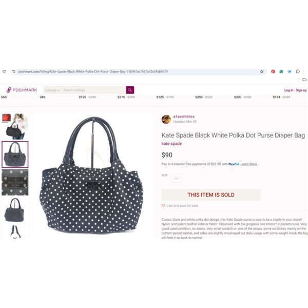 5300-Túi xách tay/đeo vai-KATE SPADE cloth tote bag-Đã sử dụng/Khá sạch18