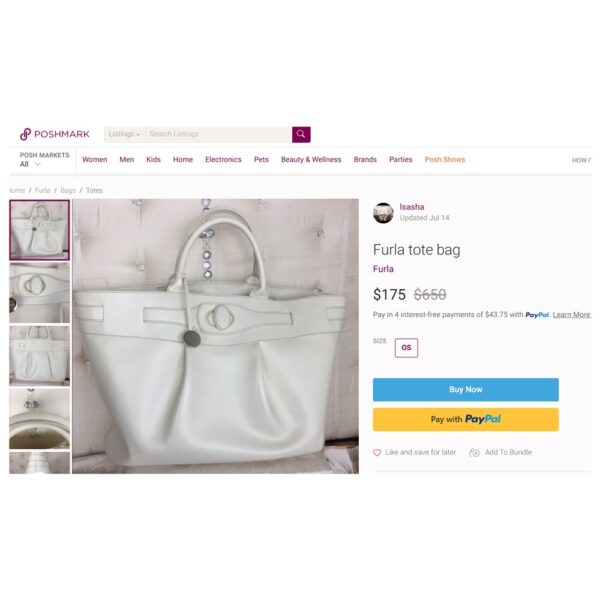 5325-Túi xách tay/đeo vai-FURLA vintage leather tote bag-Đã sử dụng/Khá sạch21