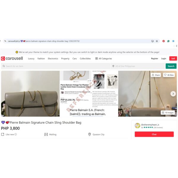 5297-Túi đeo chéo/đeo vải-PIERRE BALMAIN leather crossbody bag-Đã sử dụng/Khá sạch19
