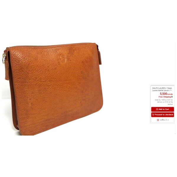 5363-Túi cầm tay nam/nữ-POLO RALPH LAUREN leather vintage clutch-Đã sử dụng/Khá sạch18