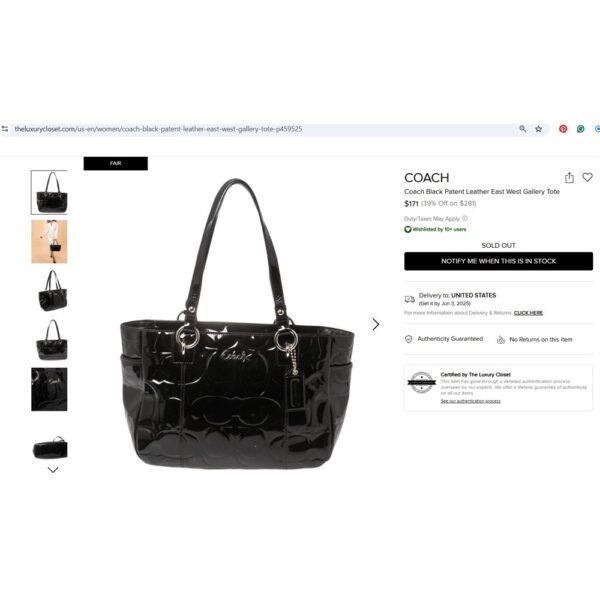 5305-Túi xách tay/đeo vai-COACH venis leather tote bag-Đã sử dụng20