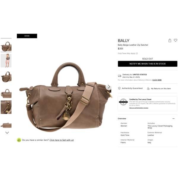 5332-Túi đeo chéo nam/nữ-BALLY vintage leather crossbody bag-Đã sử dụng/Khá mới17