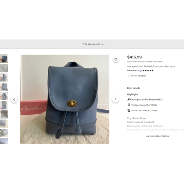 5346-Balo nữ-COACH USA leather small backpack-Khá mới16
