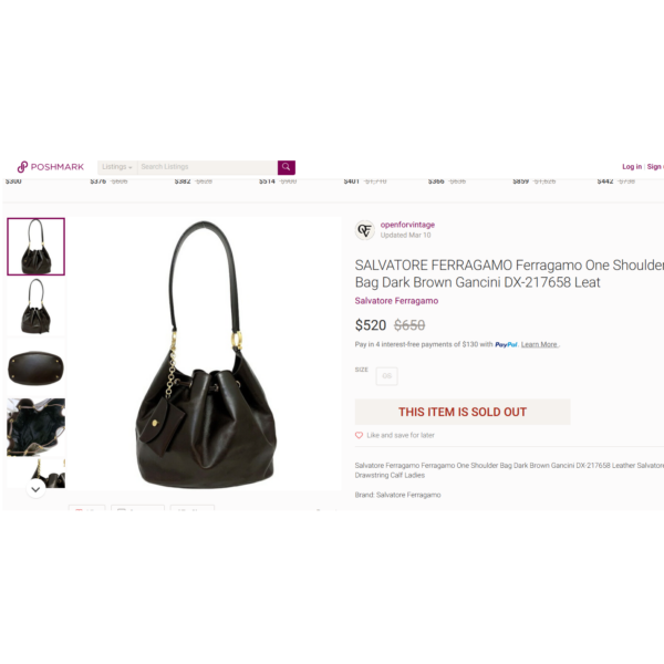 5361-Túi đeo vai-SALVATORE FERRAGAMO Gancini shoulder/bucket bag-Đã sử dụng15