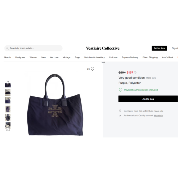 5284-Túi xách tay/đeo vai-TORY BURCH large tote bag-Gần như mới20