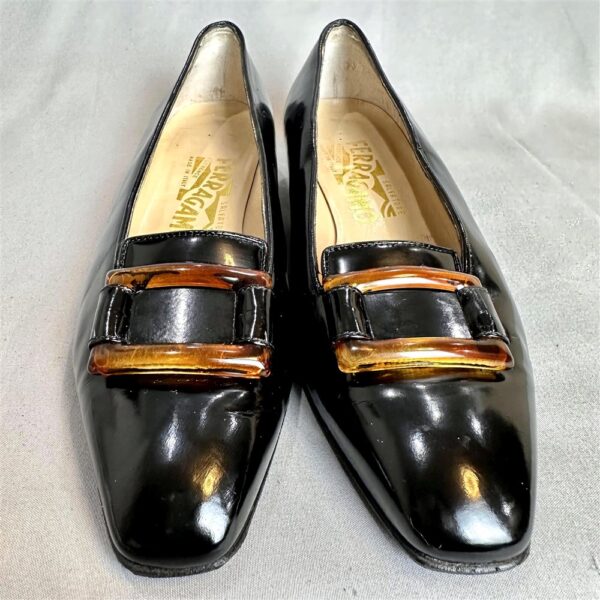3923-Size 36.5 (23.5cm)-SALVATORE FERRAGAMO leather loafers-Giầy bệt nữ-Đã sử dụng3