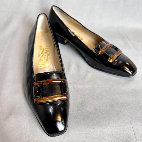 3923-Size 36.5 (23.5cm)-SALVATORE FERRAGAMO leather loafers-Giầy bệt nữ-Đã sử dụng5