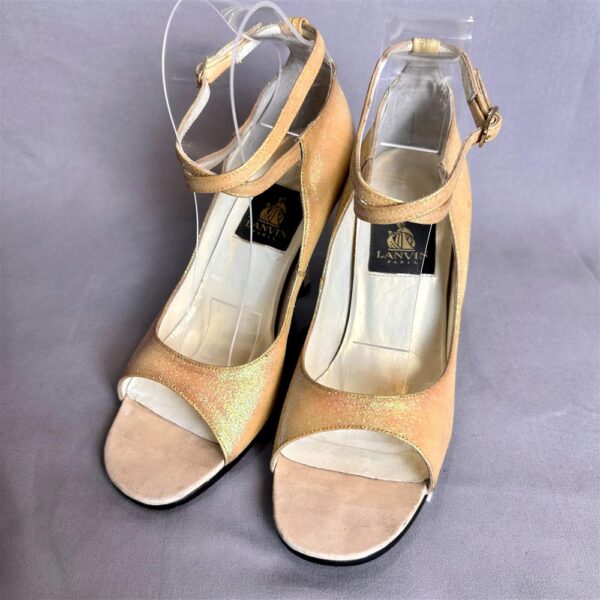 7519-Size 36 (23cm)-LANVIN metallic Ankel Strap Sandals-Sandal nữ-Đã sử dụng/khá mới1