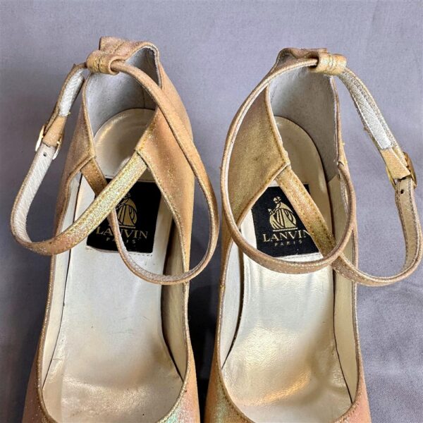 7519-Size 36 (23cm)-LANVIN metallic Ankel Strap Sandals-Sandal nữ-Đã sử dụng/khá mới10