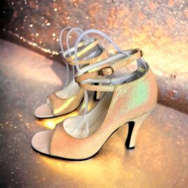 7519-Size 36 (23cm)-LANVIN metallic Ankel Strap Sandals-Sandal nữ-Đã sử dụng/khá mới
