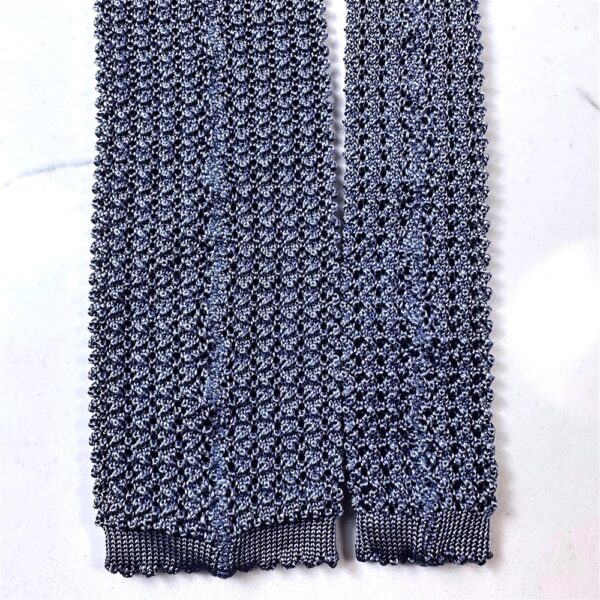 1280-Caravat-HERMES knitted blue tie-Khá mới4