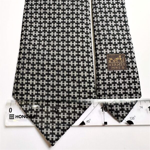 1263-Caravat-HERMES H logo silk tie-Gần như mới3