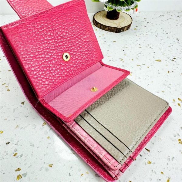 5403-Ví chữ nhật nữ-LEATHER JEWELS Bifold crocodile leather pink wallet-Khá mới11