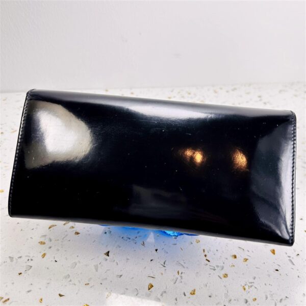 5413-Ví dài nữ-SALVATORE FERRAGAMO black patent leather wallet-Đã sử dụng5