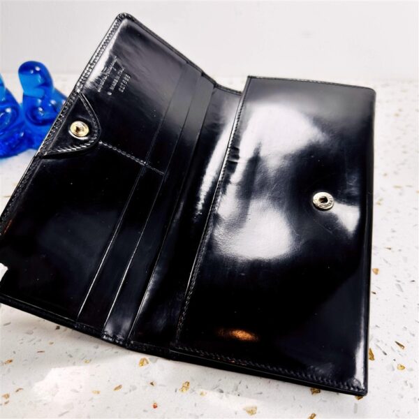 5413-Ví dài nữ-SALVATORE FERRAGAMO black patent leather wallet-Đã sử dụng10
