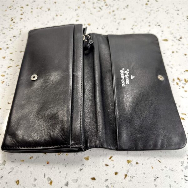 5418-Ví dài nữ-VIVIENNE WESTWOOD leather flap wallet-Đã sử dụng8