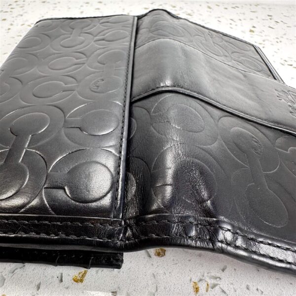 5416-Ví dài nữ-COACH black leather flap wallet-Đã sử dụng7