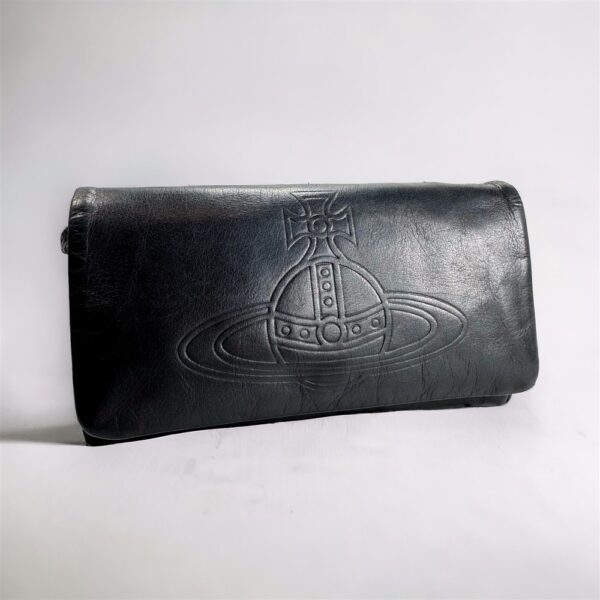 5418-Ví dài nữ-VIVIENNE WESTWOOD leather flap wallet-Đã sử dụng0