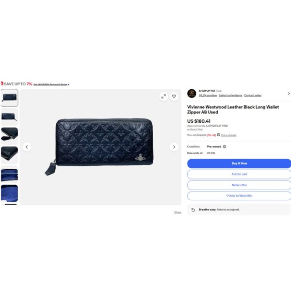 5417-Ví dài nữ-VIVIENNE WESTWOOD leather round zip wallet-Đã sử dụng15