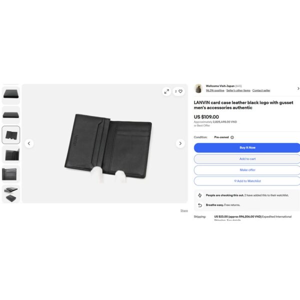 5420-Ví đựng thẻ-LANVIN Card holder wallet-Như mới11