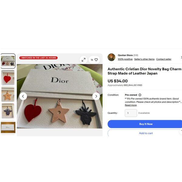 5406-Bộ móc treo-DIOR Bag Charm Keyring Set-Mới 100%/Chưa sử dụng6