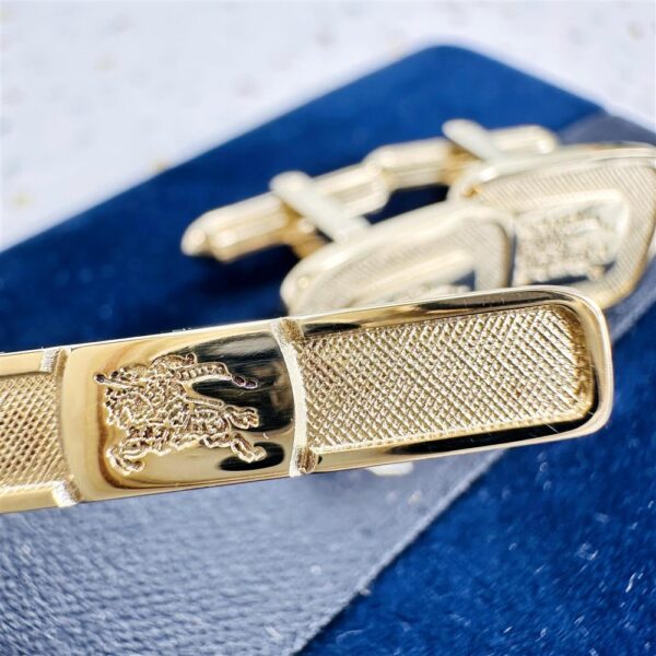2220-BURBERRYS Silver 925 Cufflinks & Tie Clip-Bộ khuy măng sét + Kẹp cà vạt-Đã sử dụng4