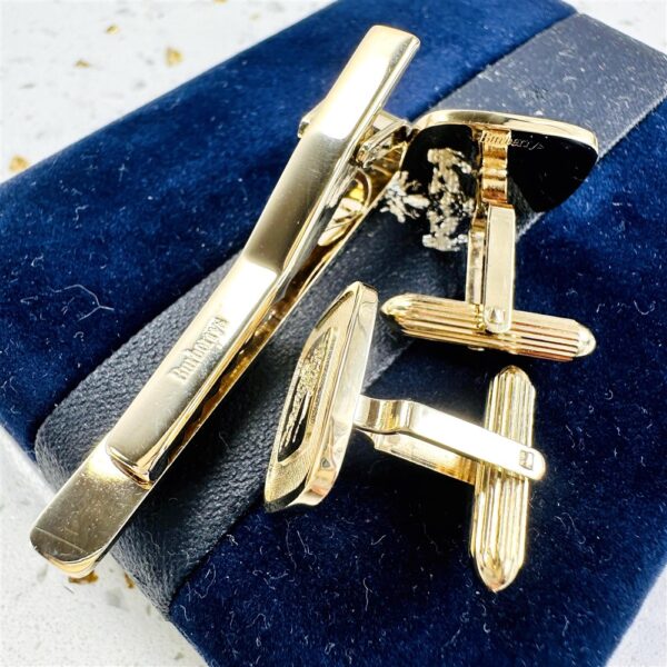 2220-BURBERRYS Silver 925 Cufflinks & Tie Clip-Bộ khuy măng sét + Kẹp cà vạt-Đã sử dụng7