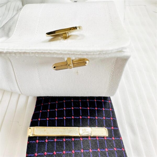 2220-BURBERRYS Silver 925 Cufflinks & Tie Clip-Bộ khuy măng sét + Kẹp cà vạt-Đã sử dụng9