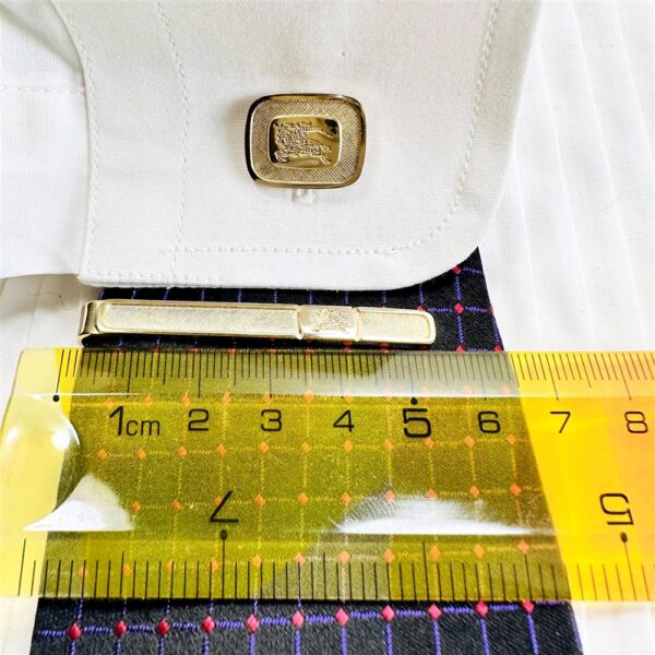 2220-BURBERRYS Silver 925 Cufflinks & Tie Clip-Bộ khuy măng sét + Kẹp cà vạt-Đã sử dụng10