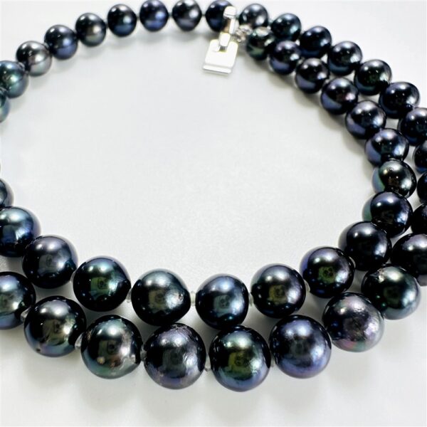 2257-Dây chuyền ngọc trai-Black & Blue seawater pearl 6.5mm necklace4