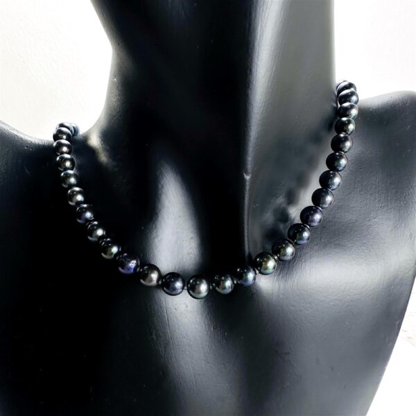 2257-Dây chuyền ngọc trai-Black & Blue seawater pearl 6.5mm necklace14