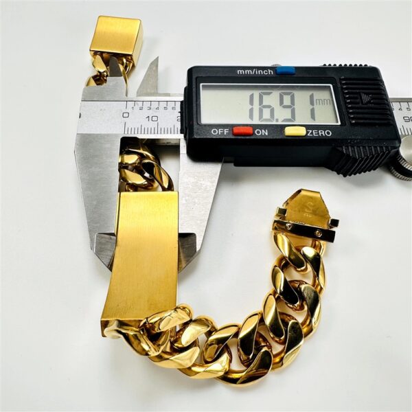 2262-Vòng tay nam/nữ-POLICE gold plated bracelet-Khá mới9