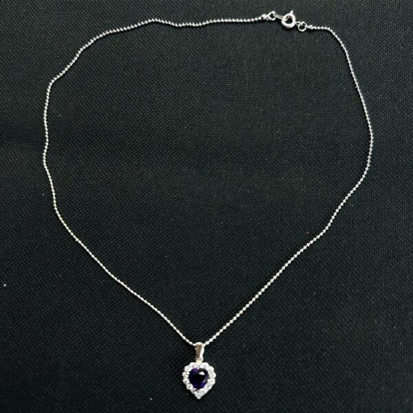 2285-Dây chuyền nữ-The SHILLA Silver and Amethyst gemstone necklace-Như mới8