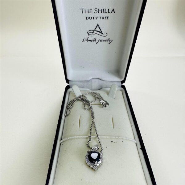 2285-Dây chuyền nữ-The SHILLA Silver and Amethyst gemstone necklace-Như mới10
