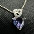 2286-Dây chuyền nữ-Silver and Tanzanite gemstone heart cut necklace-Như mới3