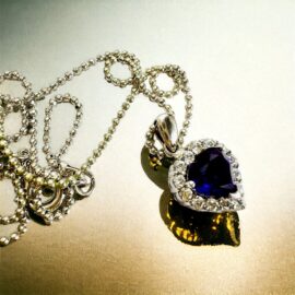 2285-Dây chuyền nữ-The SHILLA Silver and Amethyst gemstone necklace-Như mới
