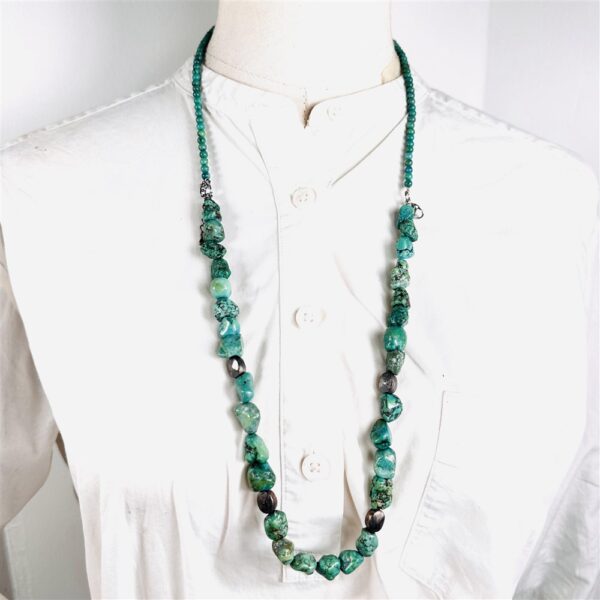 2291-Dây chuyền nữ-Turquoise bead necklace 4mm & silver 925 clasp10