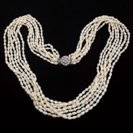 2272-Dây chuyền ngọc trai-Freshwater pearl 6 strands necklace