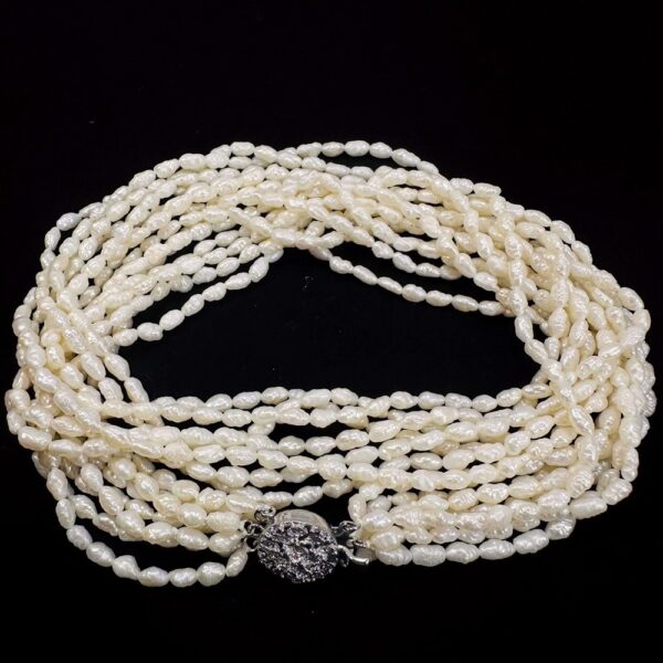 2272-Dây chuyền ngọc trai-Freshwater pearl 6 strands necklace1